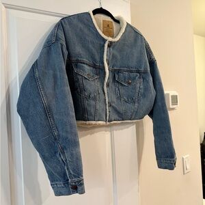 Denimist Denim Oversized Sherpa-Lined Jacket